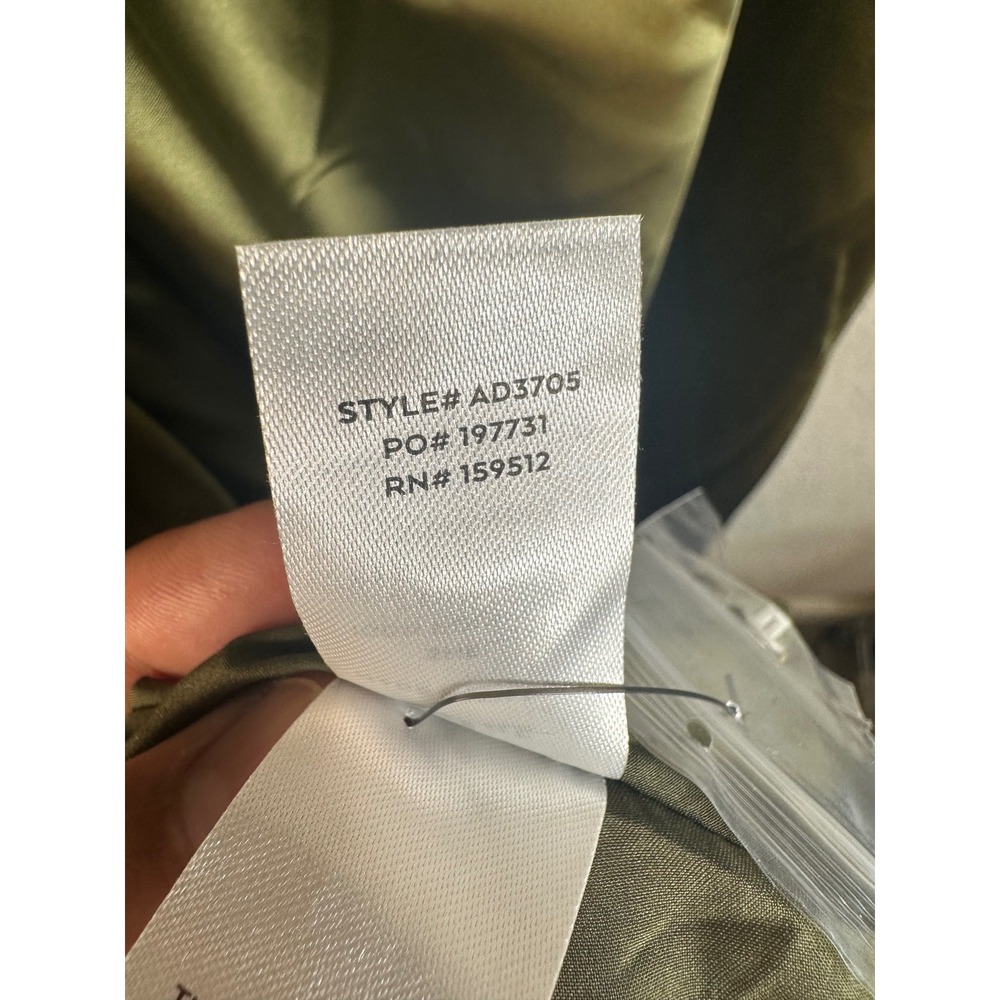 Lulus Unmatched Elegance Olive Green Satin Back Cutout Midi Dress Size Medium - Picture 11 of 11
